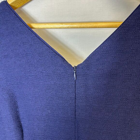 J. McLaughlin Estrella Navy V-Neck Sleeveless Midi Sheath Dress Size 10 - Picture 9 of 15